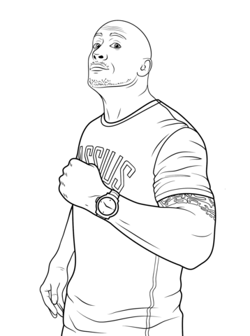 Wwe Dwayne  The Rock  Johnson Coloring Page